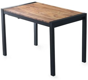 Τραπέζι Επεκτεινόμενο Silva 974NMB1161 120/187x74x75cm Pine-Black Melamine, Metal