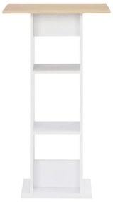 vidaXL Τραπέζι Μπαρ Λευκό / Sonoma Δρυς 60 x 60 x 110 εκ.