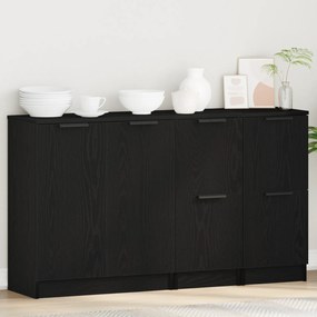 vidaXL Πλαϊνό γραφείο 3 pcs Μαύρη Οξυά Επεξεργασμένο ξύλο