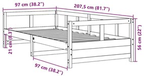 ΚΑΝΑΠΕΣ ΚΡΕΒΑΤΙ ΜΕ ΣΤΡΩΜΑ 90X200 ΕΚ. ΜΑΣΙΦ ΞΥΛΟ ΠΕΥΚΟΥ 3321050