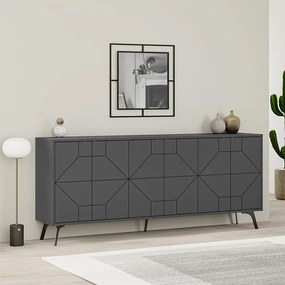 Μπουφές Dune Megapap χρώμα ανθρακί 184x35x77,4εκ.