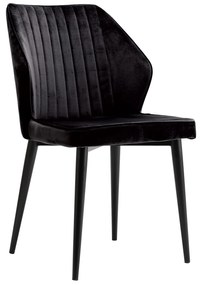 300-299 Καρέκλα Rihanna Μαύρο 49 x 61 x 84 Μαύρο Βελούδο, Μέταλλο, 1 Τεμάχιο