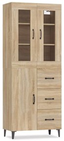 vidaXL Ντουλάπι Sonoma δρυς 69,5 x 34 x 180 εκ. από Επεξεργασμένο Ξύλο