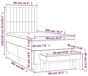 ΚΡΕΒΑΤΙ BOXSPRING ΜΕ ΣΤΡΩΜΑ ΣΚΟΥΡΟ ΜΠΛΕ 80 X 200 ΕΚ. ΒΕΛΟΥΔΙΝΟ 3137933