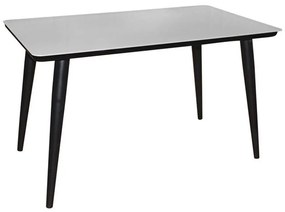 Τραπέζι Union ΕΜ833,1 130x80x75cm 130x80cm Βαφή Black-Glass White Metal, Glass