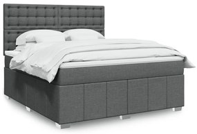 ΚΡΕΒΑΤΙ BOXSPRING ΜΕ ΣΤΡΩΜΑ ΣΚΟΥΡΟ ΓΚΡΙ 180X200 ΕΚ ΥΦΑΣΜΑΤΙΝ 3291762