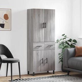 vidaXL Ντουλάπι Γκρι Sonoma 69,5 x 34 x 180 εκ. Επεξεργασμένο Ξύλο