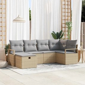 vidaXL Σετ Καναπέ Κήπου 6 pcs μπεζ και ανοιχτό γκρι 232 x 122 x 85 εκ.