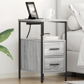 vidaXL Κομοδίνο Γκρι sonoma 30 x 48 x 61 εκ Επεξεργασμένο ξύλο