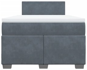 vidaXL Κρεβάτι Boxspring με Στρώμα Σκούρο Γκρι 120x190 εκ. Βελούδινο