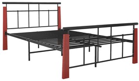 vidaXL Πλαίσιο Κρεβατιού 120 x 200 εκ. Μέταλλο/Μασίφ Ξύλο Δρυός