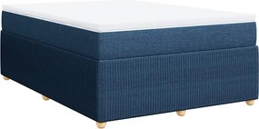 vidaXL Κρεβάτι Boxspring με Στρώμα Μπλε 140x190 εκ. Υφασμάτινο