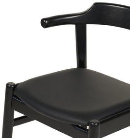 ΠΟΛΥΘΡΟΝΑ ΤΡΑΠΕΖΑΡΙΑΣ CERSEI HM9946.02 RUBBERWOOD &amp; PU ΣΕ ΜΑΥΡΟ 57x54x74Υεκ