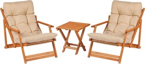 Garden Table &amp; Chairs Set (3 Pieces) My007 Brown
Cream