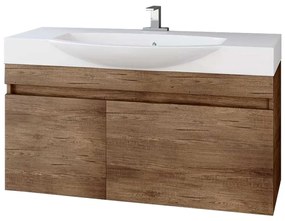 Πάγκος μπάνιου με Νιπτήρα Senso 105 Pl Wood Dark