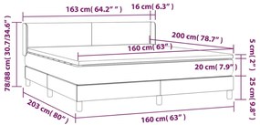 ΚΡΕΒΑΤΙ BOXSPRING ΜΕ ΣΤΡΩΜΑ ΚΡΕΜ 160X200 ΕΚ. ΥΦΑΣΜΑΤΙΝΟ 3130126