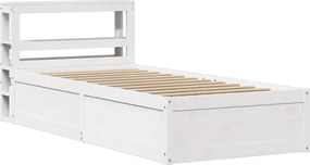 vidaXL Πλαίσιο Κρεβατιού με Κεφαλάρι Λευκό 90 x 190εκ. Μασίφ Πεύκο