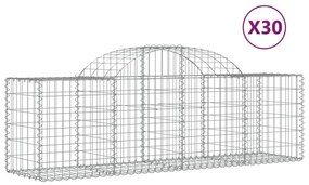 vidaXL Συρματοκιβώτια Τοξωτά 30 τεμ. 200x50x60/80 εκ. Γαλβαν. Ατσάλι