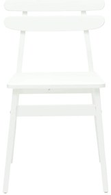 vidaXL Καρέκλα τραπεζαρίας 2 pcs Λευκό Στερεό Ξύλο Ραβέντι