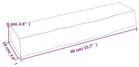 Ράφι Τοίχου Ανοιχτό Καφέ 40x10x6 εκ. Επεξεργ. Μασίφ Ξύλο Δρυός - Καφέ