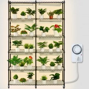 VEVOR Plant Stand with Grow Light 6 Tiers 200W 59.1&quot; Indoor Plant Grow Shelf