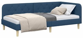 vidaXL Κρεβάτι Γωνίας Μπλε 90 x 190 cm ύφασμα