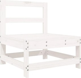 vidaXL Σαλόνι Κήπου Σετ 7 Τεμαχίων Λευκό από Μασίφ Ξύλο Πεύκου