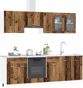 vidaXL Μονάδα κουζίνας Lyon 8 pcs Επεξεργασμένο ξύλο