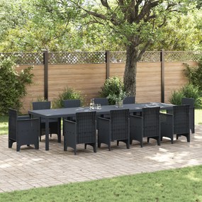 vidaXL Τραπέζι Κήπου Ανθρακί 350x100x73 εκ. Πολυ Ράτταν