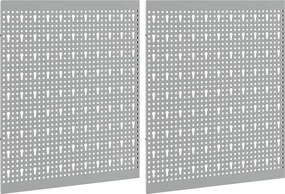 vidaXL Πάνελ Τοίχου Εργαλείων 2 τεμ. Γκρι 100 x 1 x 60 εκ Ατσάλι