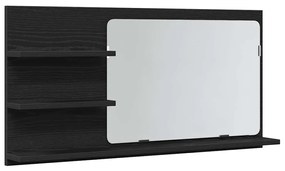 vidaXL Ντουλάπι Καθρέφτη Μπάνιου Μαύρο Δρυς 90x11x45 εκ. από Τεχνητό Ξύλο