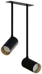 Φωτιστικό Οροφής - Σποτ Mono Surface Long 7682 2xGU10 10W Black-Gold Nowodvorski Μέταλλο,Πλαστικό