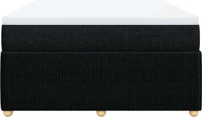 vidaXL Κρεβάτι Boxspring με Στρώμα Μαύρο 140x200 εκ. Υφασμάτινο