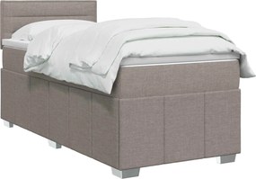 vidaXL Κρεβάτι box spring με στρώμα Taupe 90 x 200 cm Ύφασμα