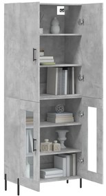 vidaXL Ντουλάπι Γκρι Σκυροδέματος 69,5x34x180 εκ. Επεξεργασμένο Ξύλο