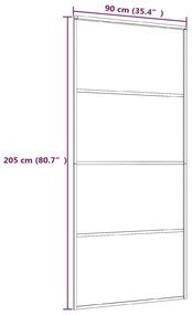 vidaXL Συρόμενη Πόρτα Μαύρη 90 x 205 εκ. Γυαλί ESG και Αλουμίνιο