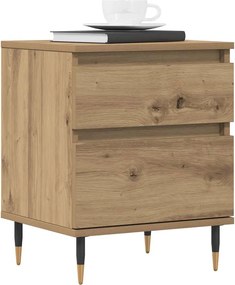 vidaXL Κομοδίνα 2 τεμ. τεχνίτης Δρυς 40 x 35 x 50 εκ. από Επεξεργ Ξύλο