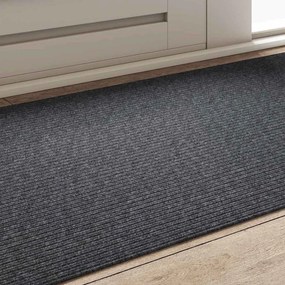 vidaXL Δερμάτινο Χαλί Γκρι 80 x 150 cm ύφασμα