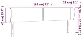 Κεφαλάρι με Πτερύγια Γκρι 183x23x78/88 εκ. Συνθετικό Δέρμα 3117110