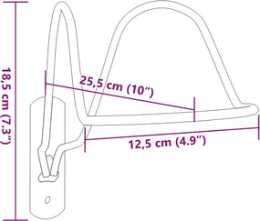 vidaXL Βάση Κράνους για Αναβάτη Επιτοίχια Μαύρη Ατσάλινη