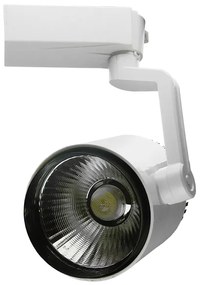 GloboStar S-40044 Διφασικό Bridgelux COB LED Φωτιστικό Σποτ Ράγας 30W 230V 3600lm 24° Ψυχρό Λευκό 6000k - S-40044