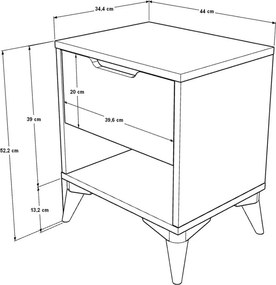 Κομοδίνο Δρυς RABAZES 44x34.4x52.2