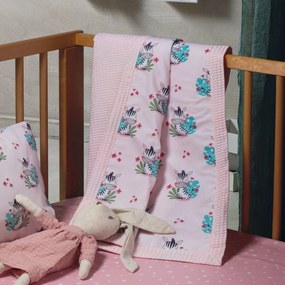 Κουβέρτα Βρεφική Zigby Διπλής Όψης Pink Kentia Cuddle 65x100cm 100% Cotton