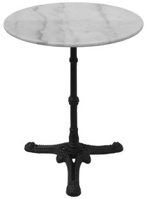 Τραπέζι μαρμάρινο Ancara μαντέμι σε λευκή-μαύρη απόχρωση Φ70x70.8εκ 70x70x70.8 εκ.