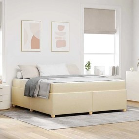 vidaXL Σκελετός Κρεβατιού με στρώμα Κρεμ 180 x 200 cm ύφασμα