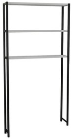 Έπιπλο πλυντηρίου Bothy λευκό μελαμίνης-μαύρο μέταλλο 70x21x150εκ 73x22x150 εκ.