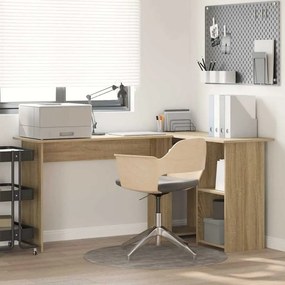 vidaXL Γραφείο Sonoma Δρυς 142 x 102 x 73 εκ Επεξεργασμένο ξύλο