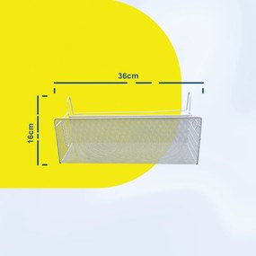 Κρεμαστός Οργανωτής Γραφείου 36x13x16cm Άσπρο ή Μαύρο - Άσπρο