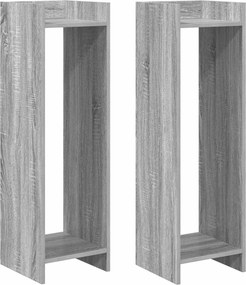 vidaXL Βάση φυτών 2 τεμ. Γκρι Sonoma 30 x 30 x 100 εκ