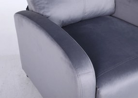 Πολυθρόνα Ανακλινόμενη ArteLibre TUREIS Γκρι Βελούδο 68x86x99cm